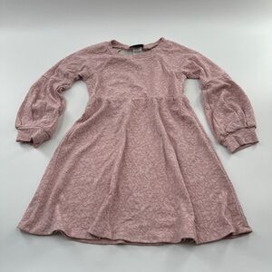 Rare Editions Light Pink Long Sleeve Embroidered Dress – Kids Size 5